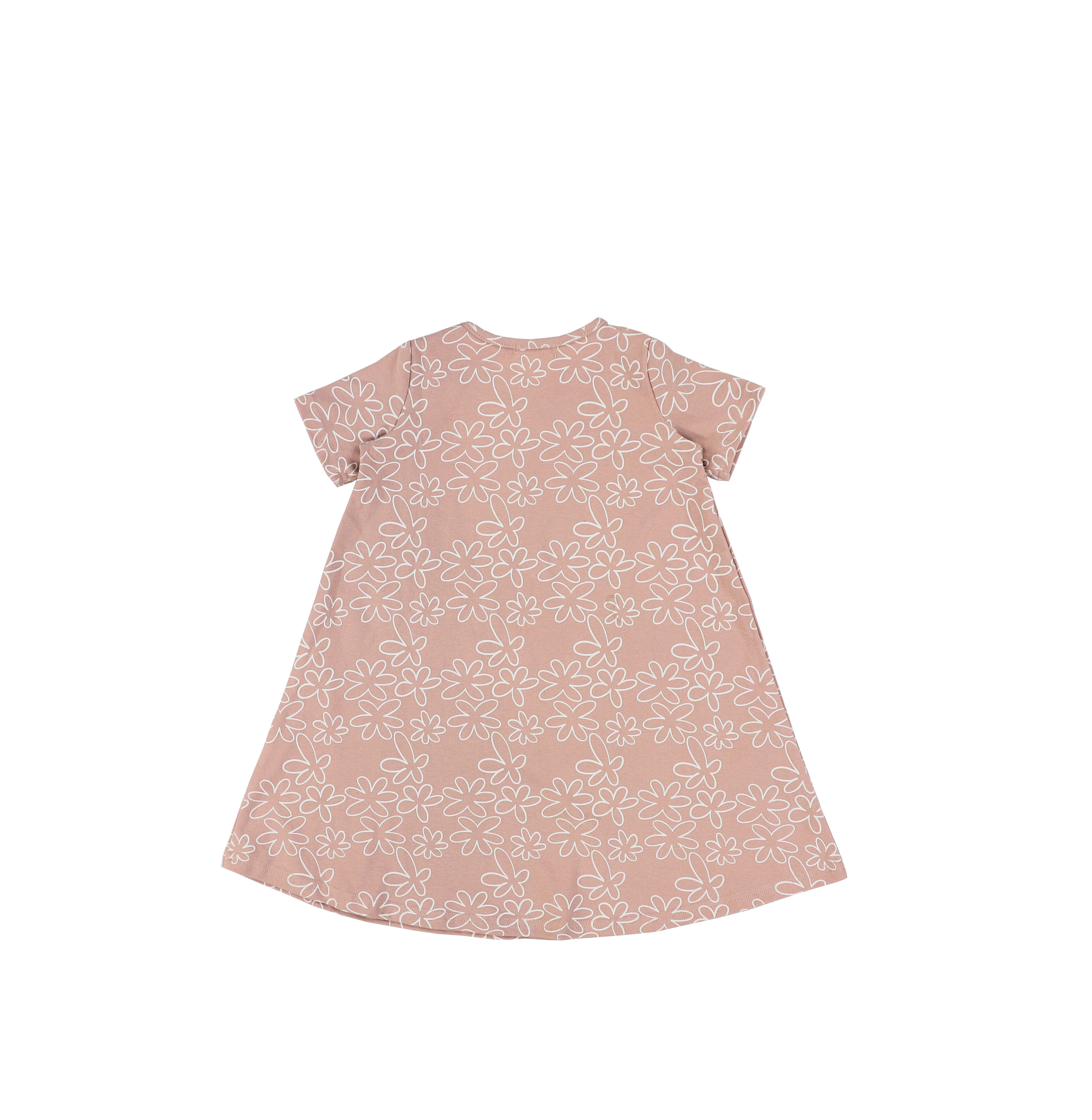 SHORT SLEEVES GEOMETRIC FLOWER DRESS - Image 3