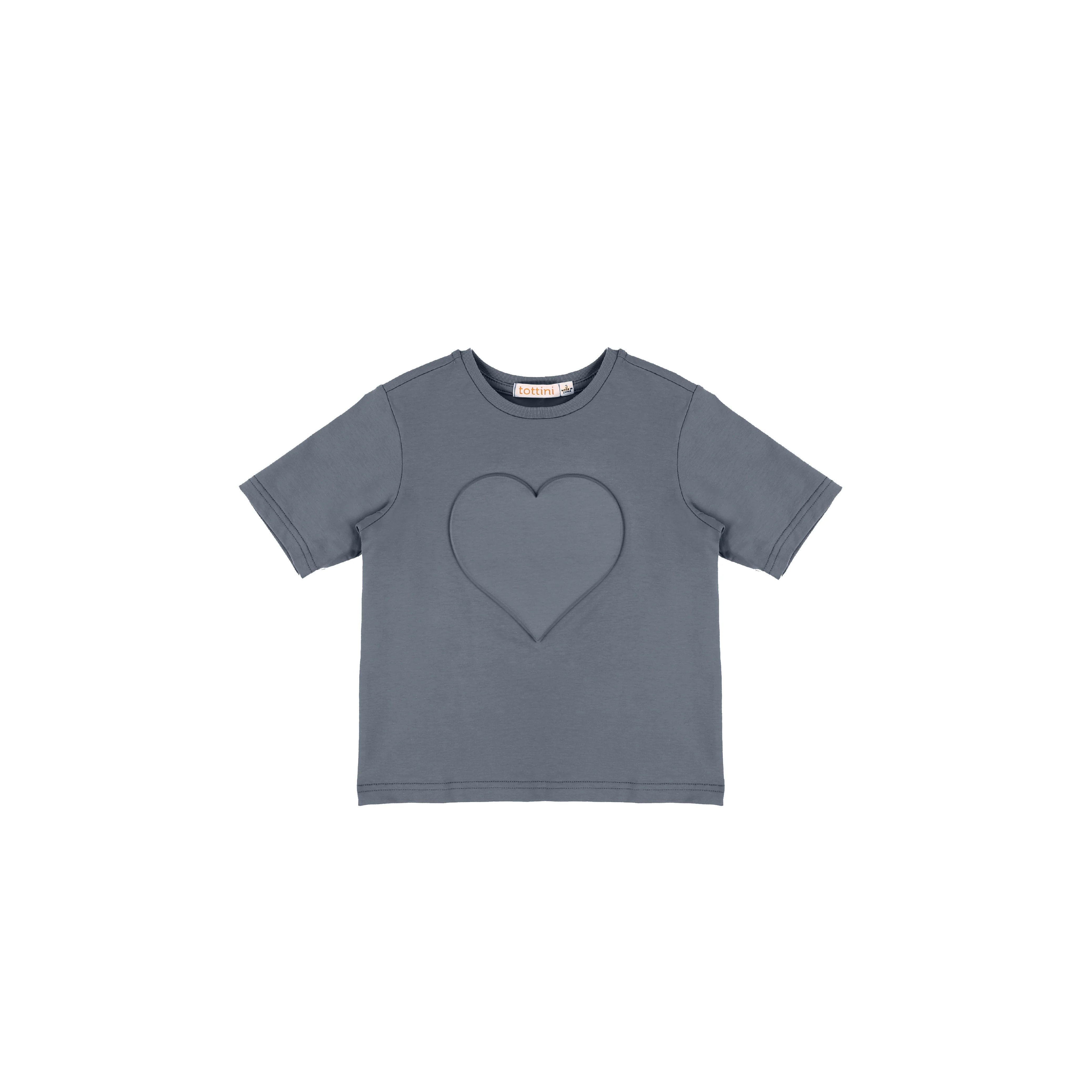 SHORT SLEEVES HEART EMBOSSED TSHIRT - Image 3