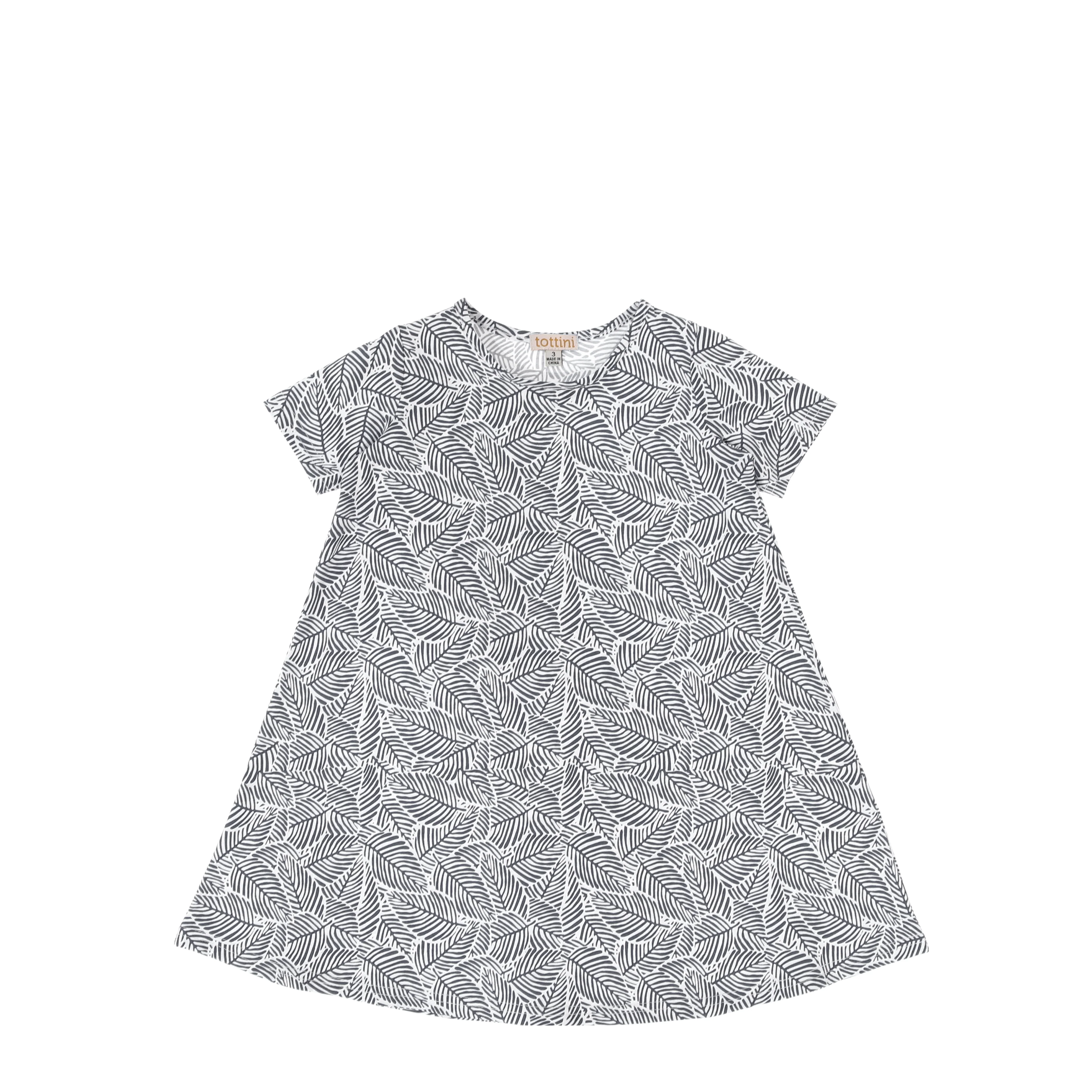 SHORT SLEEVES LEAF PRINT DRESS - Image 2