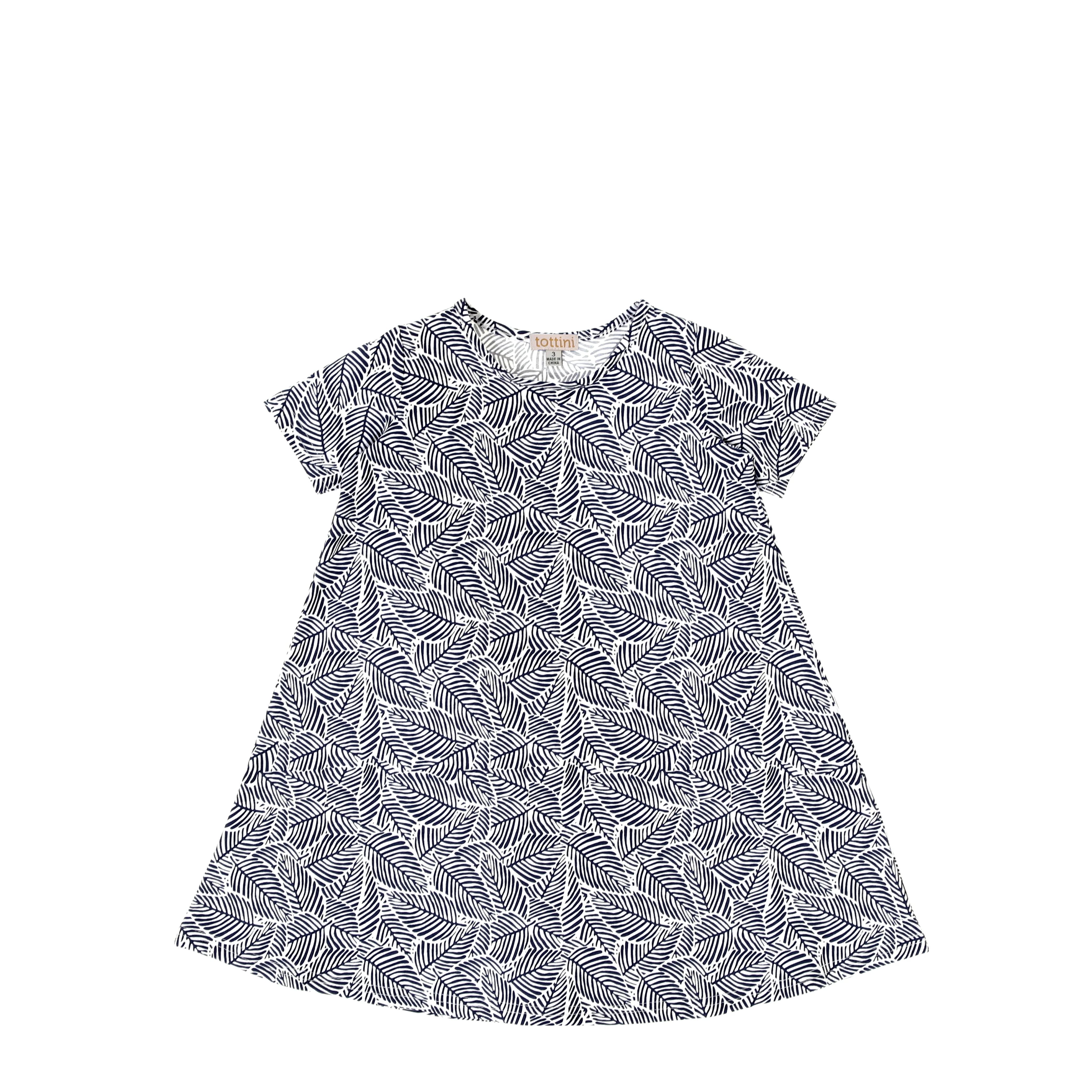 SHORT SLEEVES LEAF PRINT DRESS - Image 3