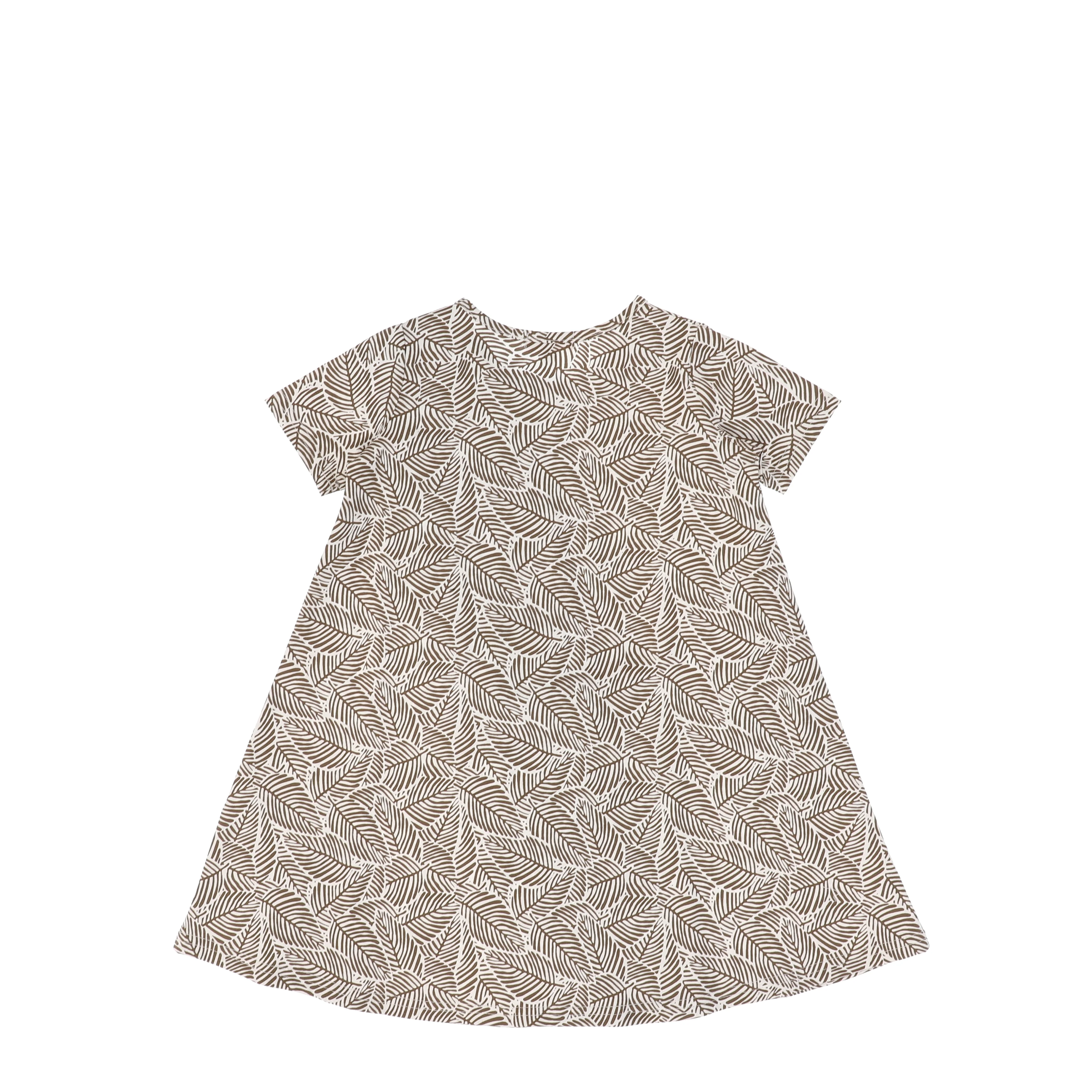 SHORT SLEEVES LEAF PRINT DRESS - Image 5