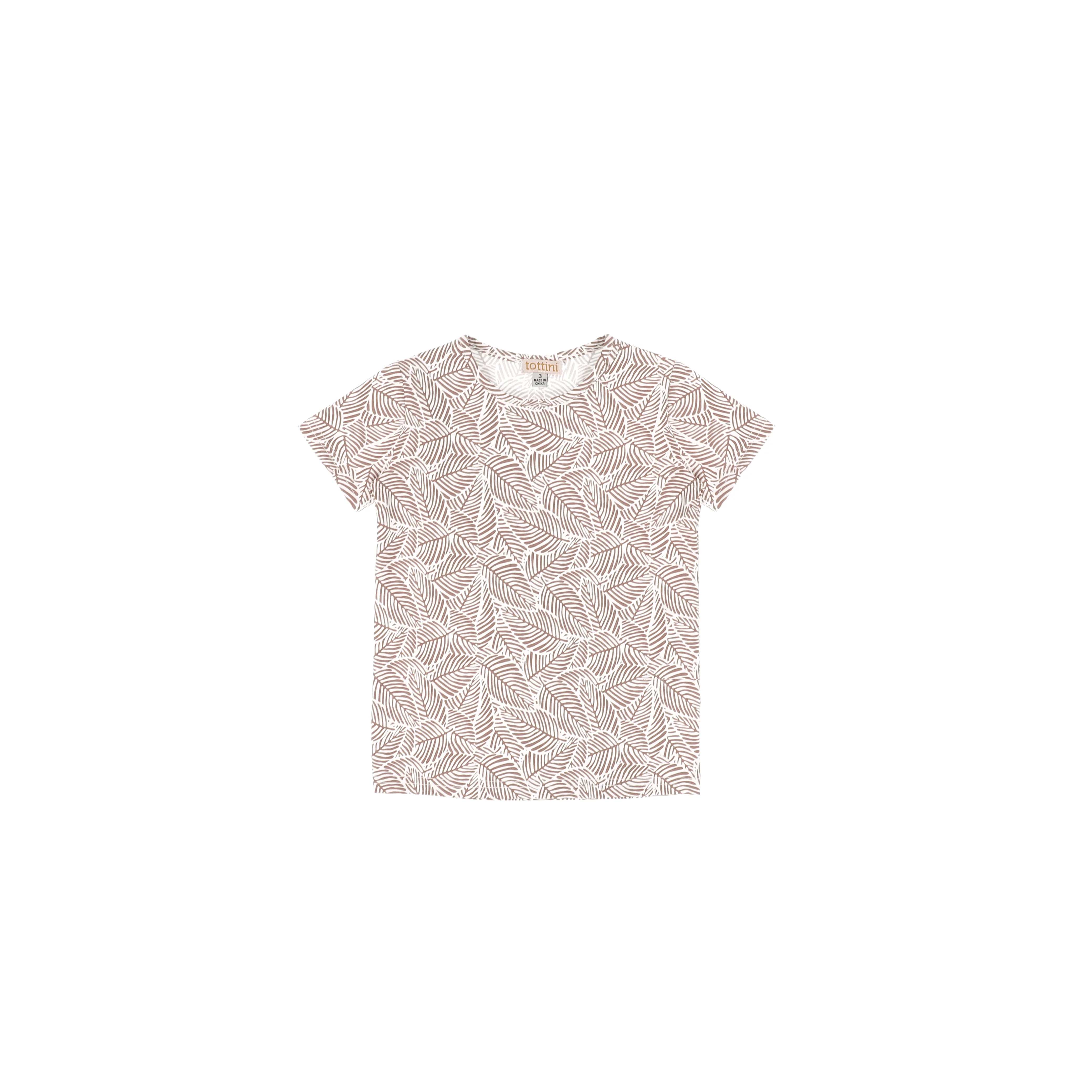 SHORT SLEEVES LEAF PRINT TSHIRT