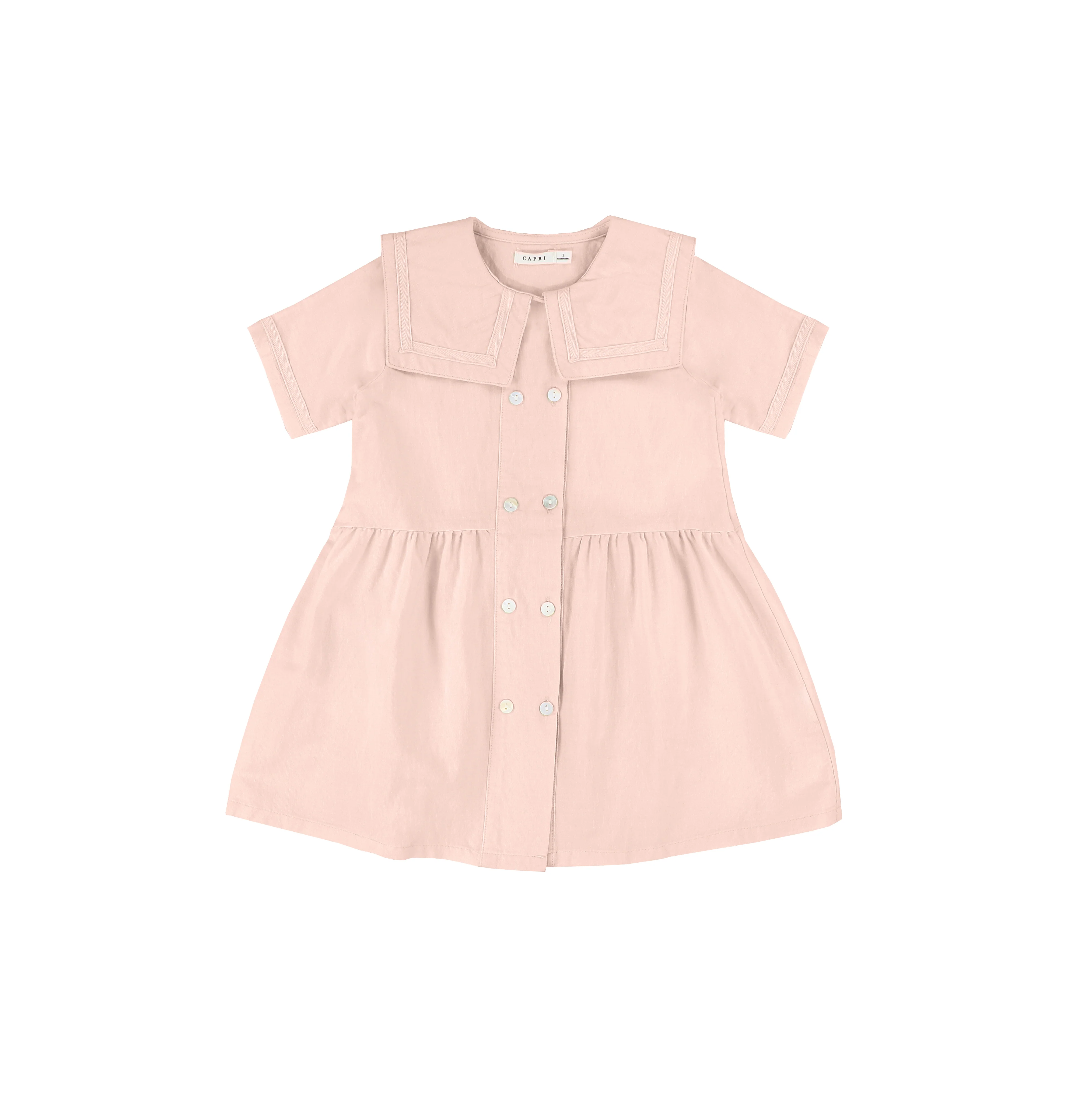 SHORT SLEEVES LINEN DOUBLE BUTTON DRESS - Image 3