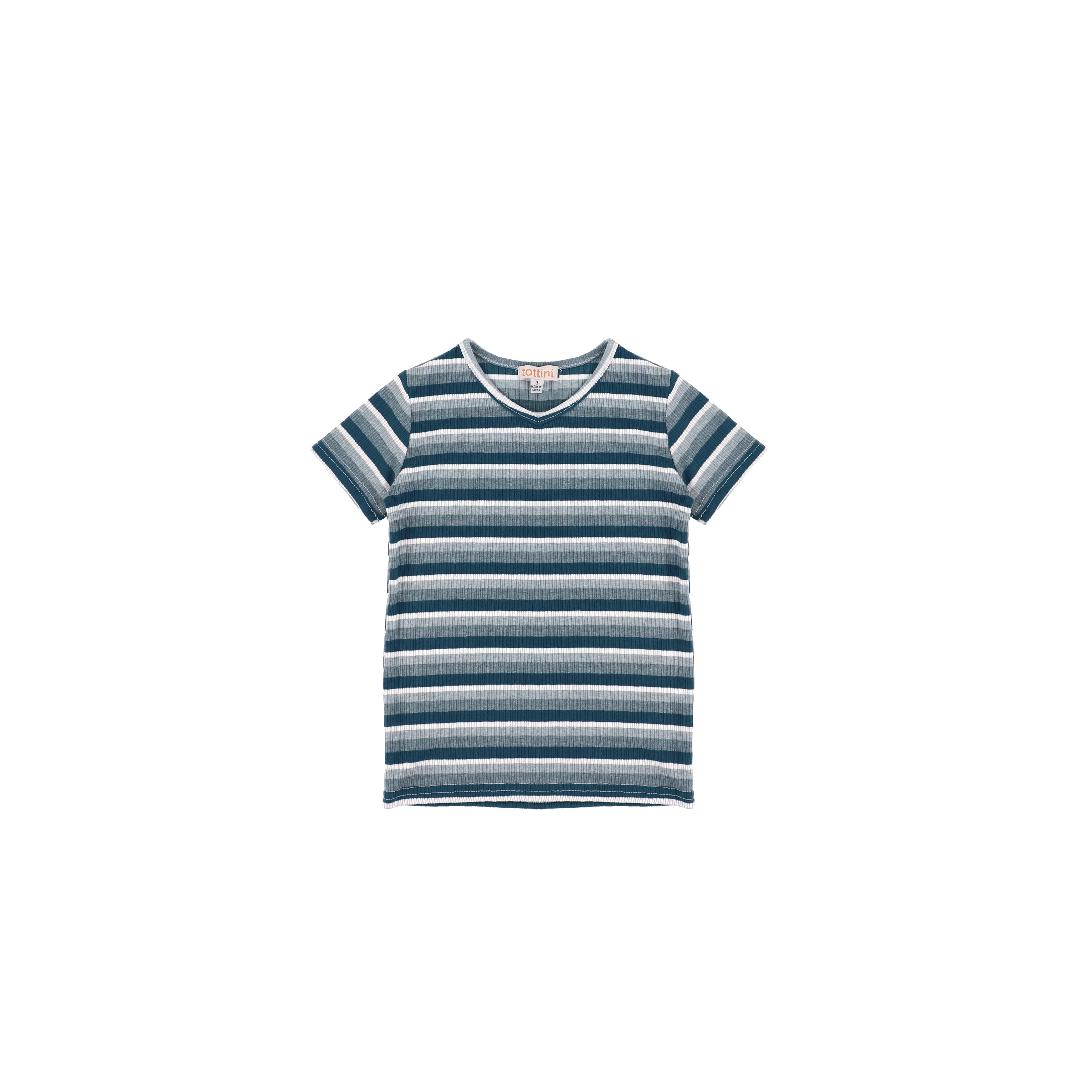 SHORT SLEEVES OMBRE STRIPE TSHIRT