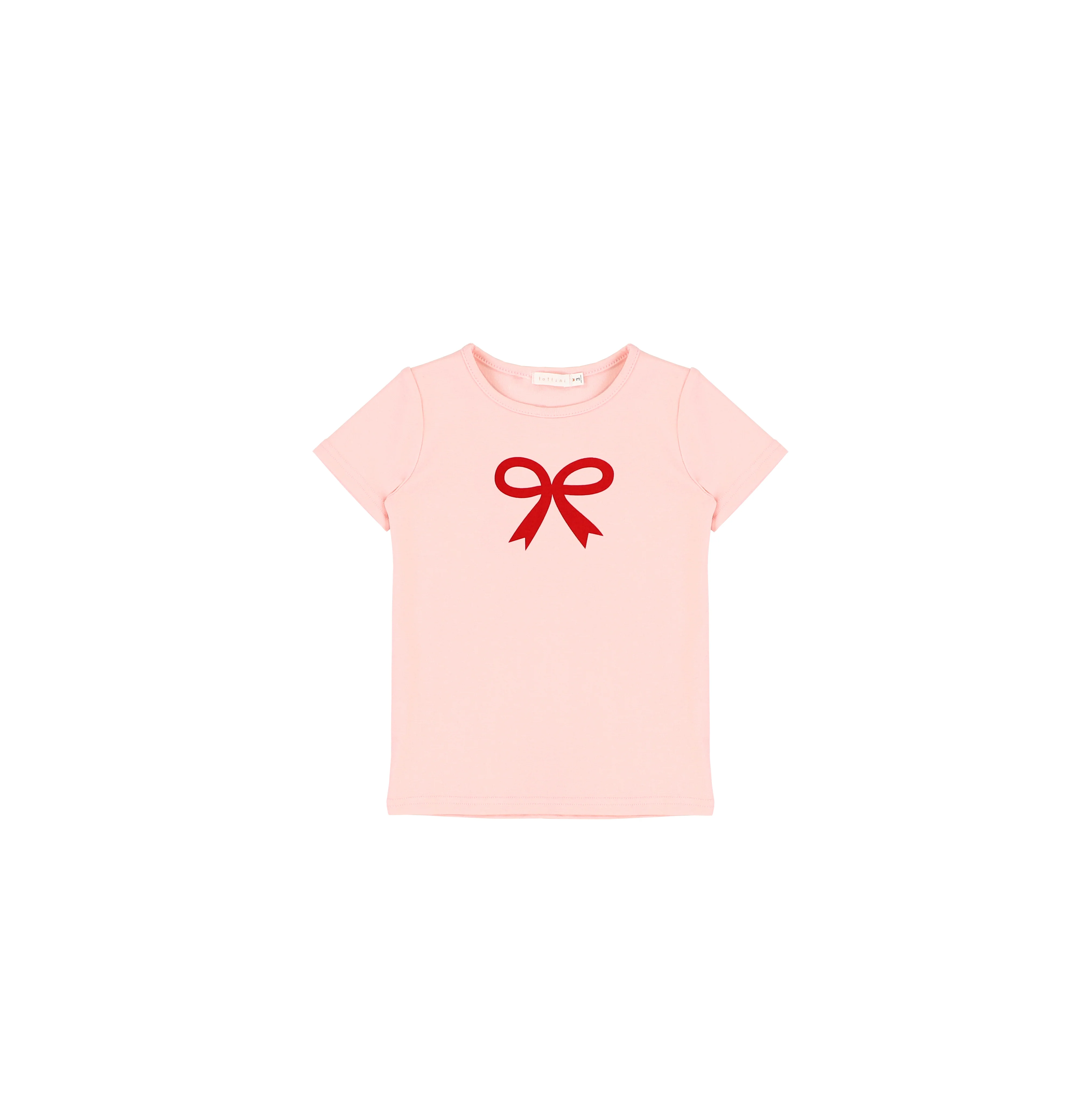 SHORT SLEEVES PRINTED BOW TSHIRT