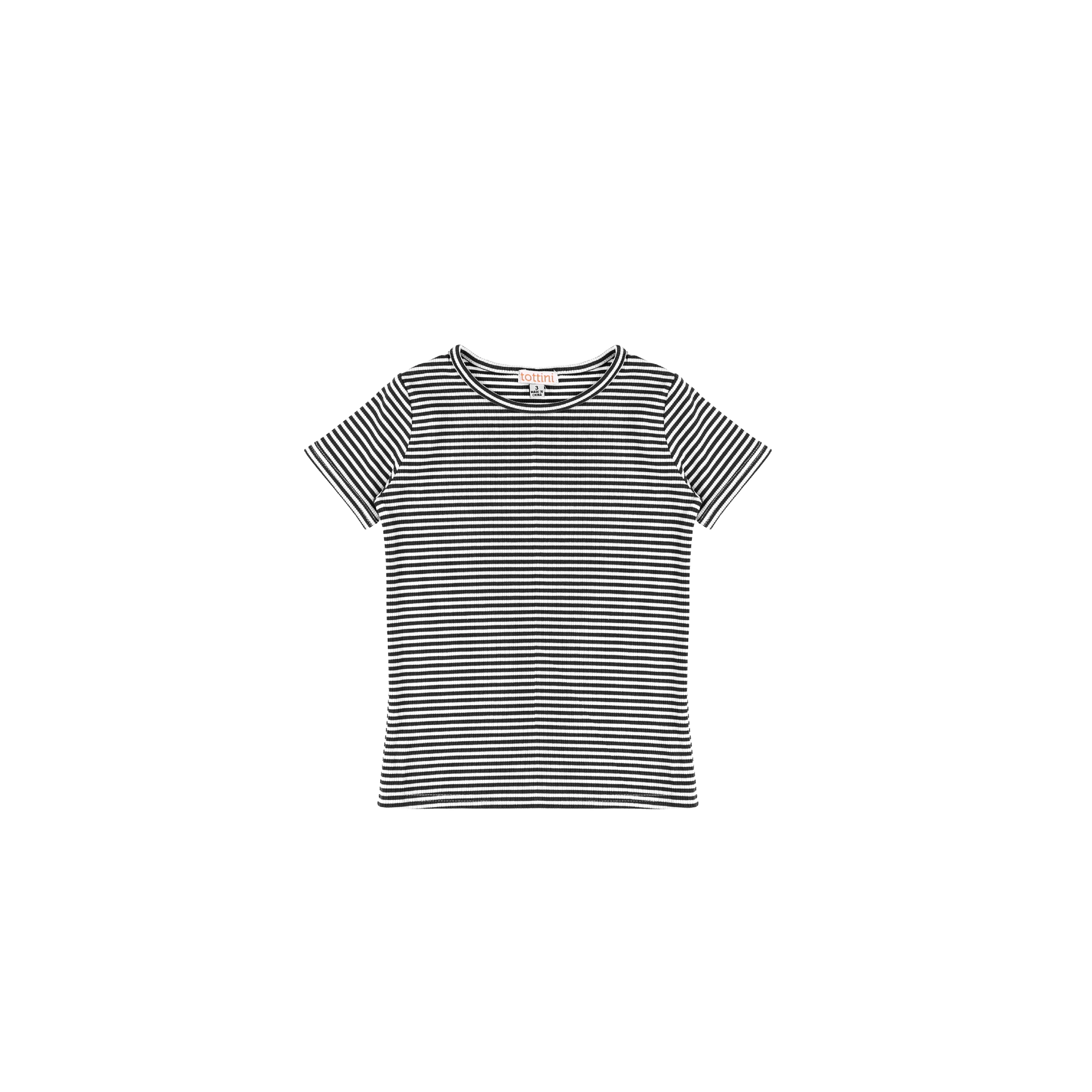 SHORT SLEEVES RIBBED STRIPED TSHIRT - Image 2