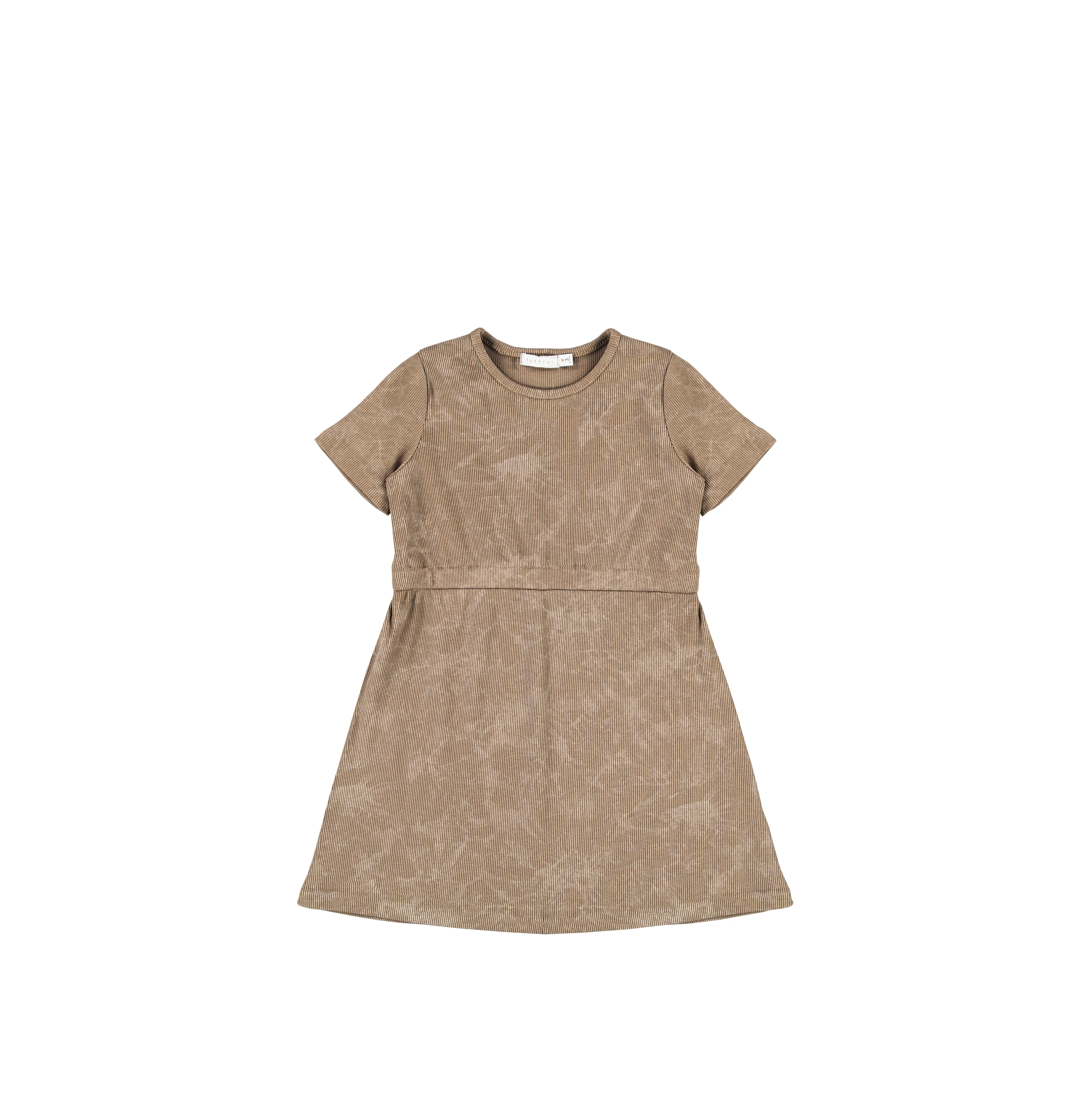 SHORT SLEEVES RIBBED WASH DRESS - Image 4