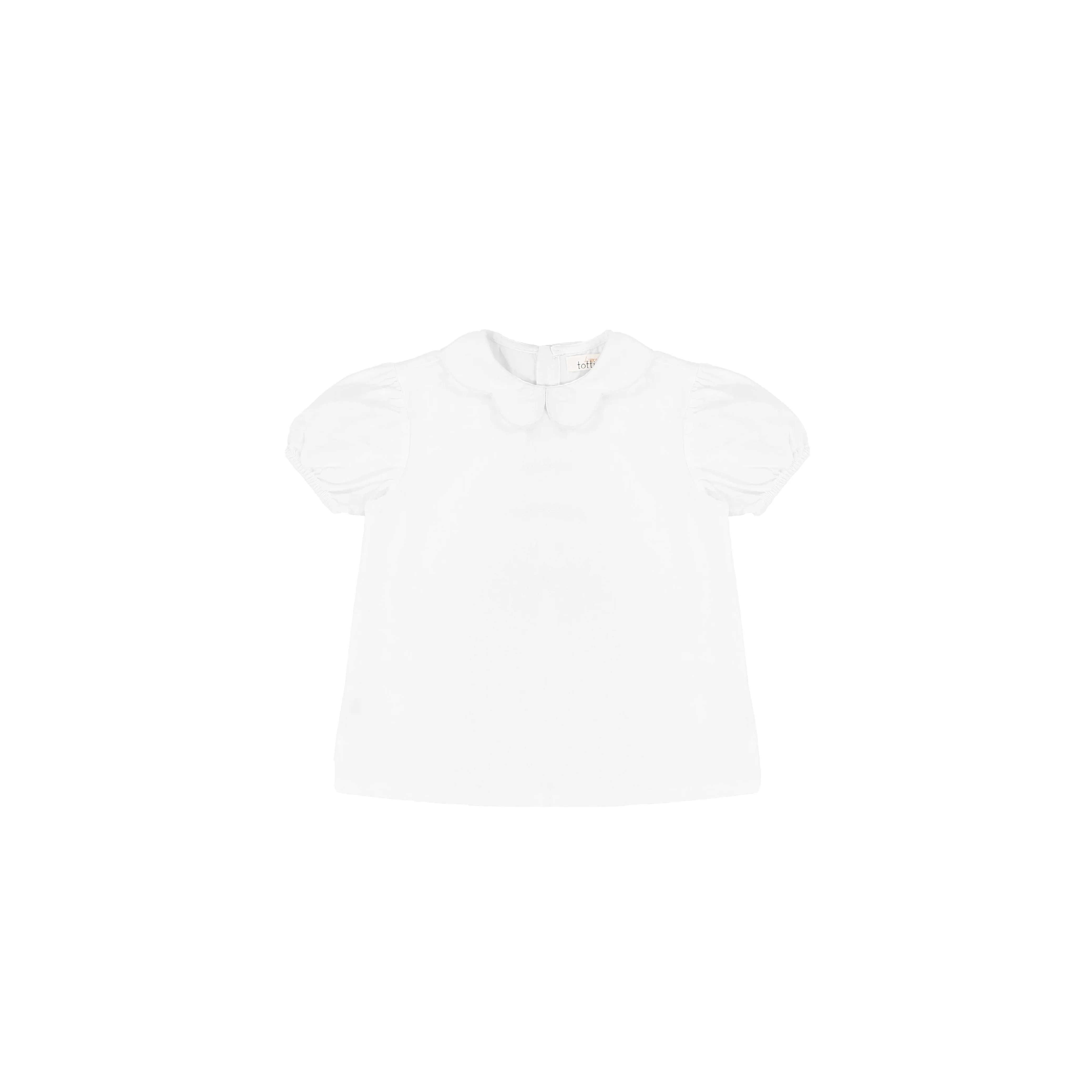 SHORT SLEEVES SCALLOP COLLAR BLOUSE