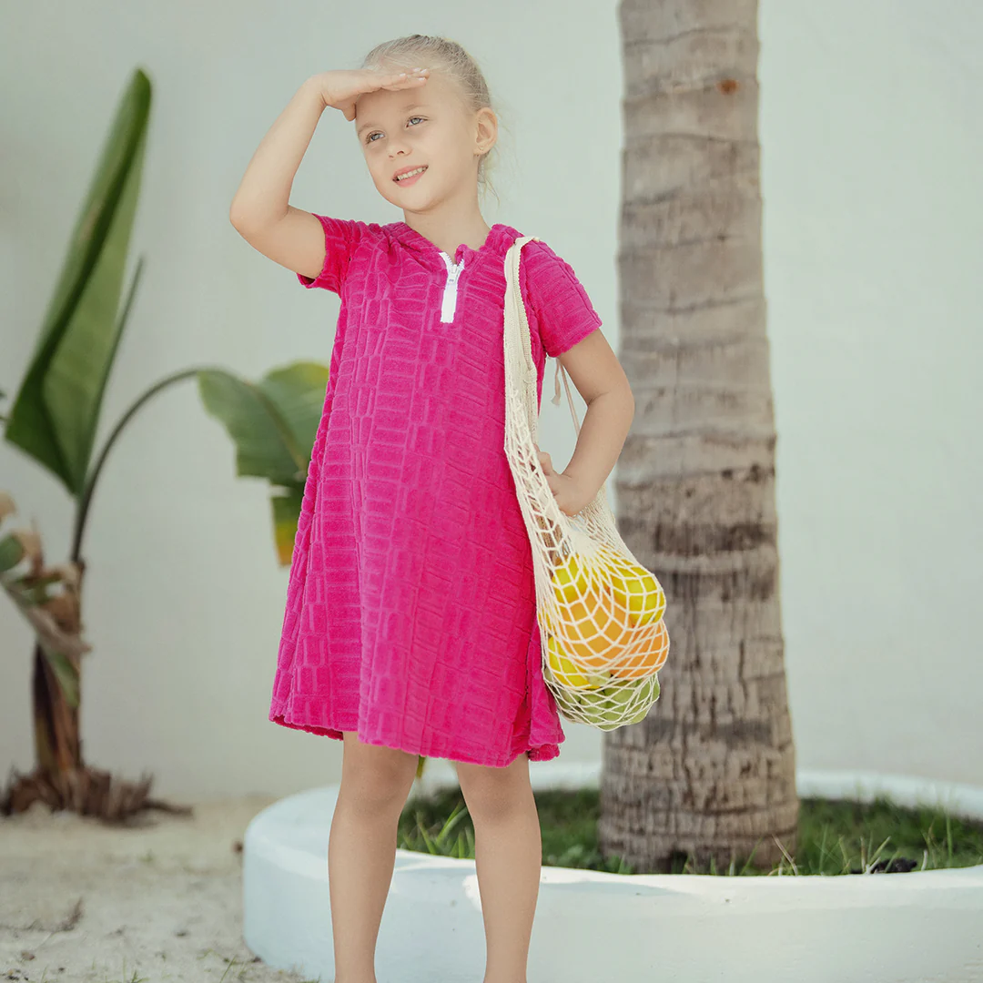 SHORT SLEEVES TEXTURED TERRY DRESS - Image 4