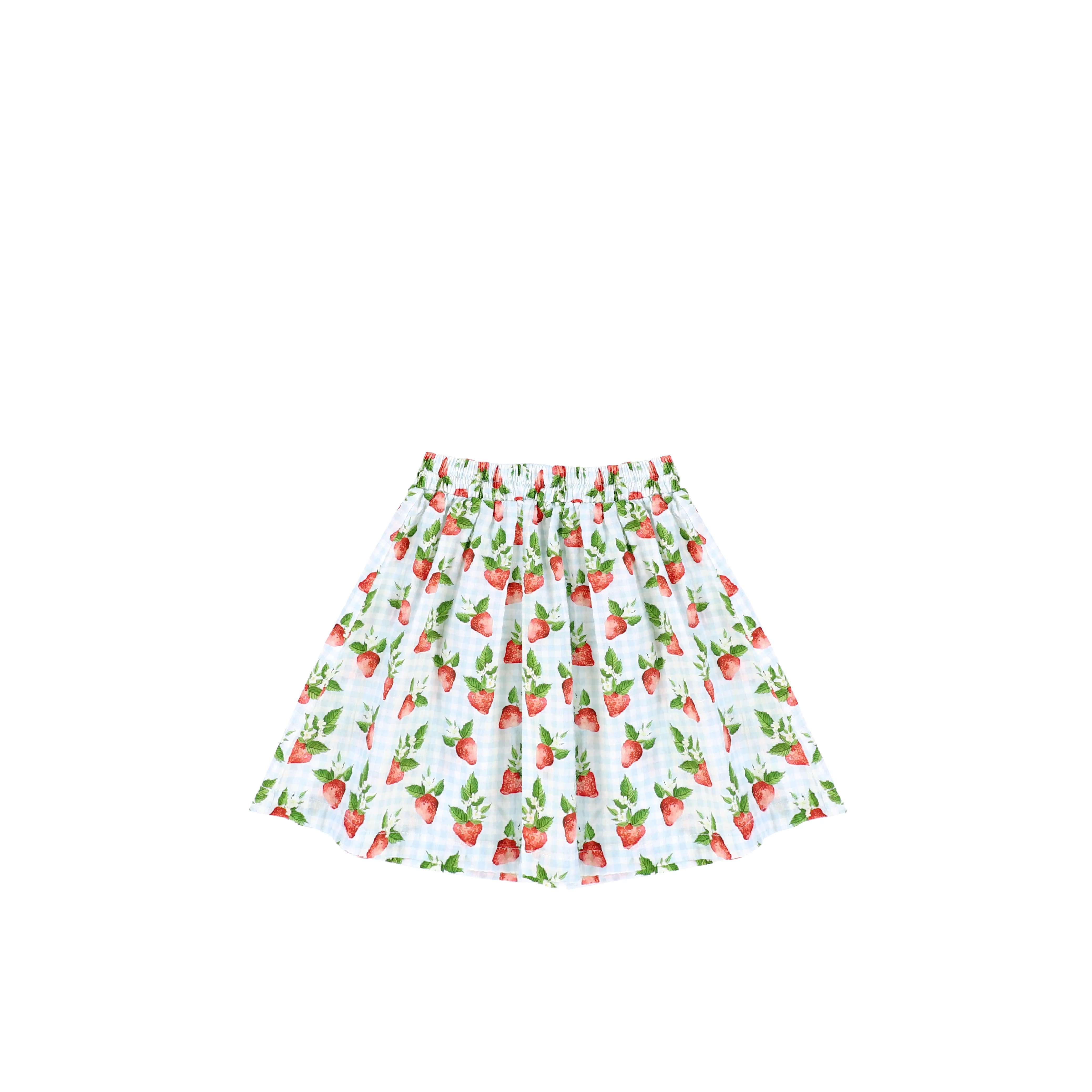 STRAWBERRY GINGHAM SKIRT