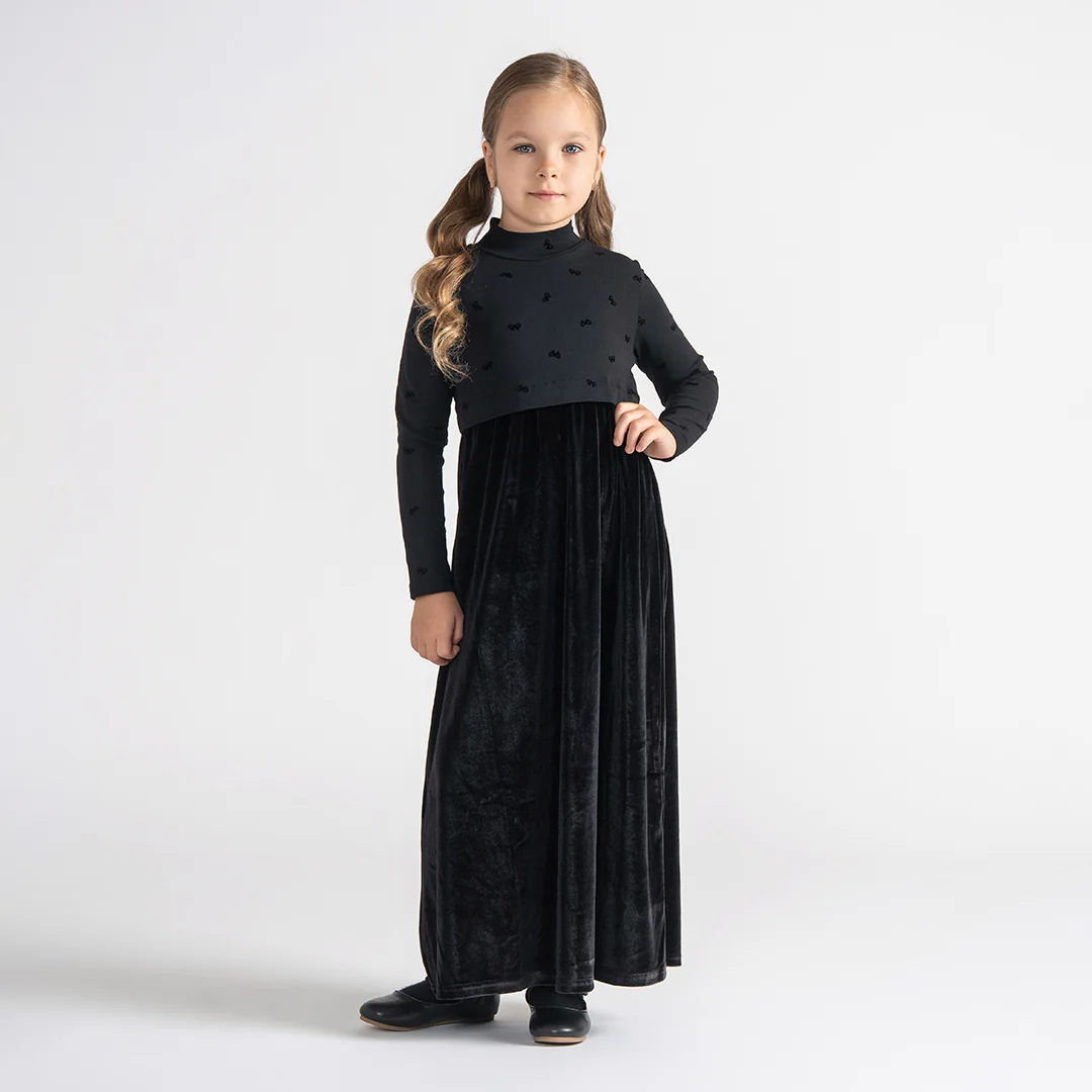 VELOUR BOW MAXI DRESS - Image 3